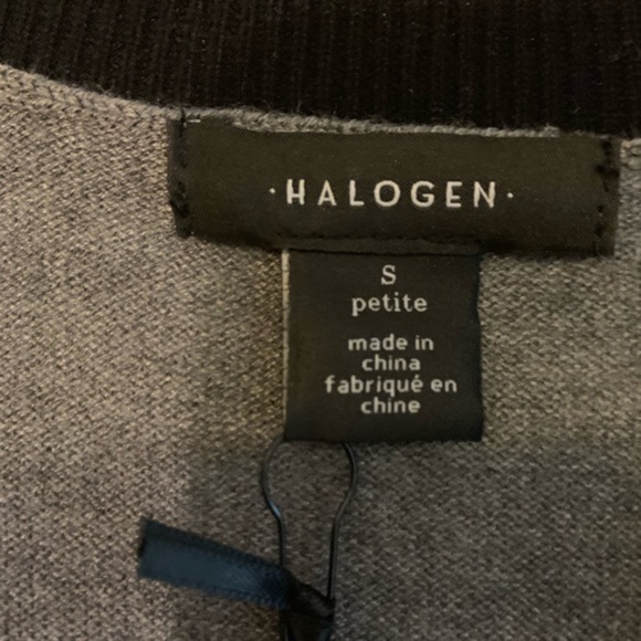 Halogen Tie Sleeve Crewneck Gray & Black Small - Picture 5 of 8